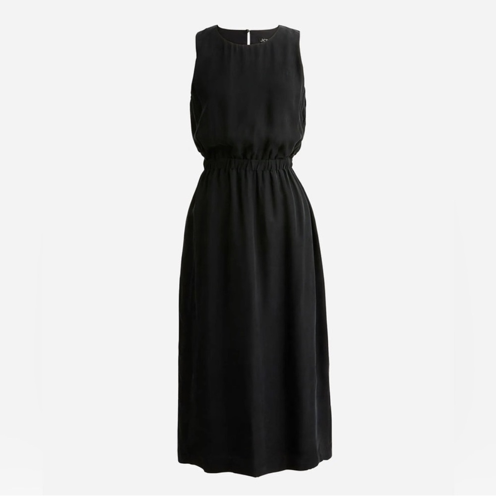 J. Crew Cinched Waist Cupro Midi Dress